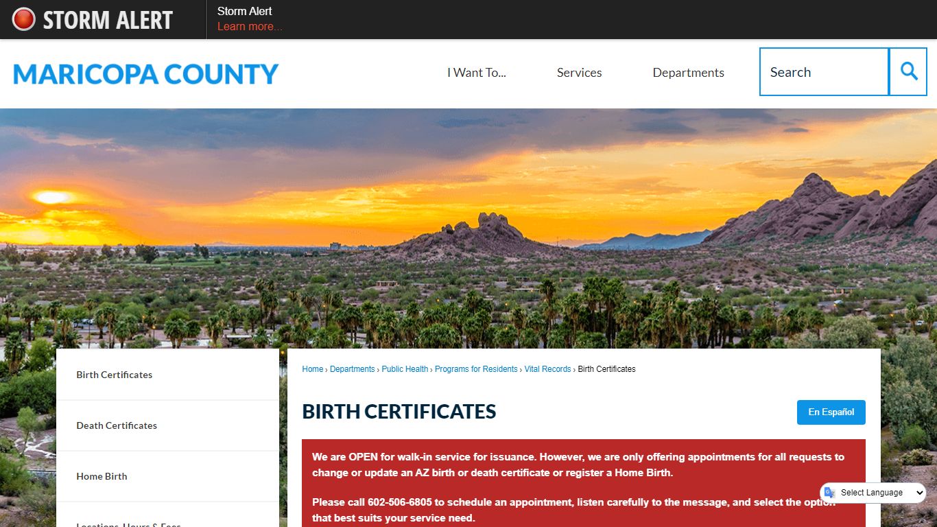 Birth Certificates | Maricopa County, AZ